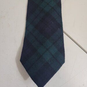 Vintage 60's Pendleton 100% Wool green and Blue Plaid Tie